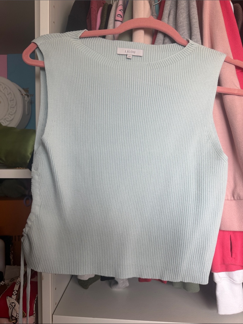 Sleeveless Ribbed Tank in Light Mint